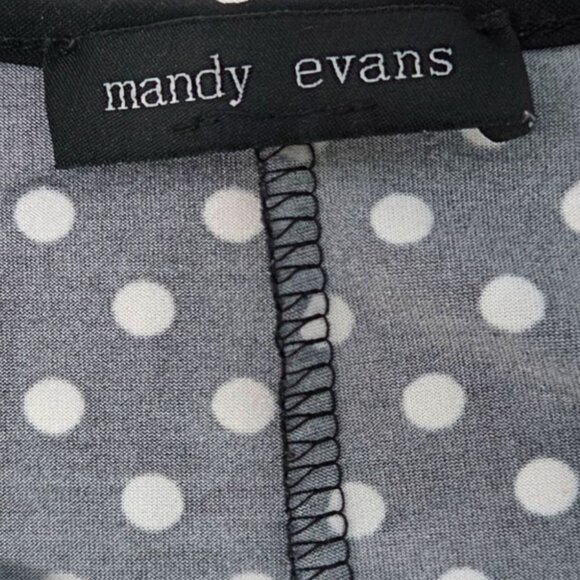 Mandy Evans Black and White Polka Dot Print Short Sleeve Tunic Top Plus Size - Picture 5 of 5